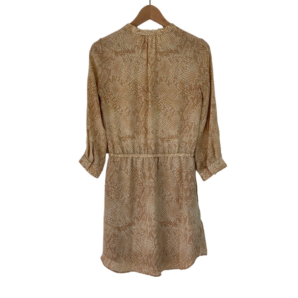 Aritzia Babaton Bennett Silk Long Sleeve Neutral Snake Print Belt Dress Size XS - Picture 4 of 14